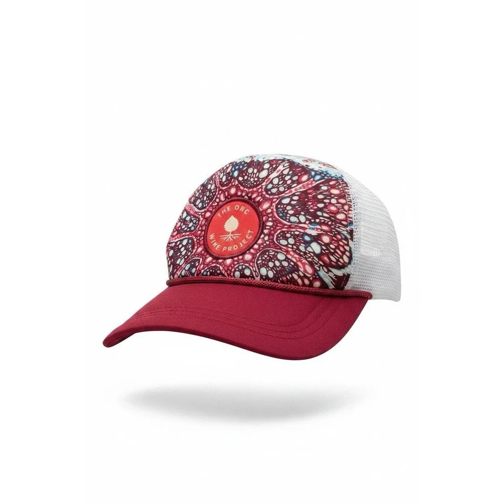 Odell Brewing The OBC Wine Project Trucker Hat Snapback Mesh Cap Floral Graphic